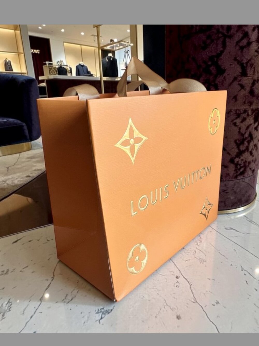 LOUIS VUITTON Gold Gift Bag with ribbon (LVXX002) - Picture 6 of 6